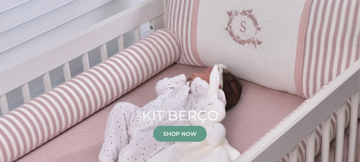 kit berço tricot listrado